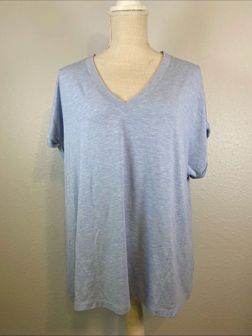 Tommy Bahama Light Blue Nautical Sailor Preppy Cuffed Short Sleeve Top Size L